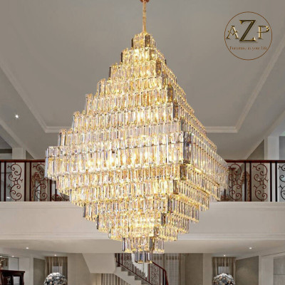 ĐÈN THẢ TRẦN PHA LÊ / ĐÈN THÔNG TẦNG TRANG TRÍ PHÒNG KHÁCH / PHÒNG NGỦ / CẦU THANG / KHÔNG GIAN SANG TRỌNG AZP-8888 phong cách đương đại, hàng nhập khẩu AZP