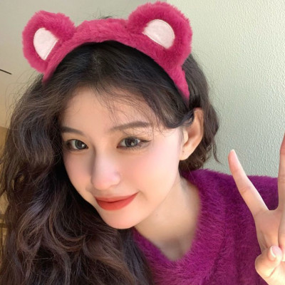 Băng Đô Cái Tóc Hình Gấu Lông Nhung Siêu Dễ Thương