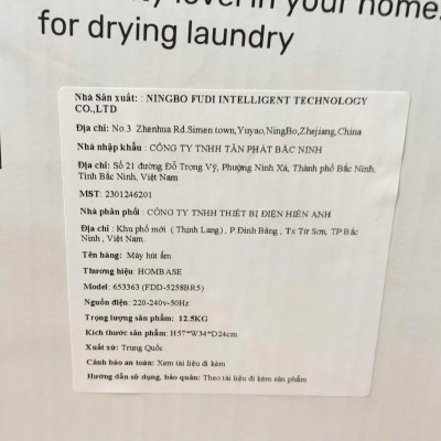 Máy hút ẩm Homebase dung tích 20L cho phòng từ 30-60m2 - Hàng chính hãng