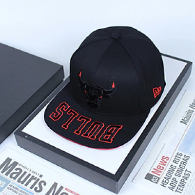 Nón hiphop, mũ snapback Bulls trâu thêu chỉ đỏ phối vải kaki thời trang đường phố siêu đẹp
