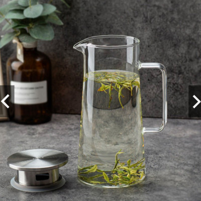 BÌnh đựng nước uống thủy tinh cao cấp  nắp inox 1300ml - ANTH677