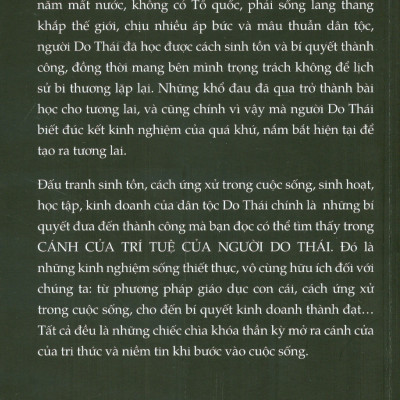 CÁNH CỬA TRÍ TUỆ CỦA NGƯỜI DO THÁI - TÁI BẢN 2023