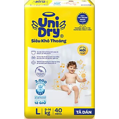 Tã dán Unidry L40 Cho Bé Từ 9-14Kg  Date luôn mới