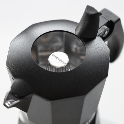 Bình moka nhôm 2 cup 90ml màu đen CAFE DE KONA