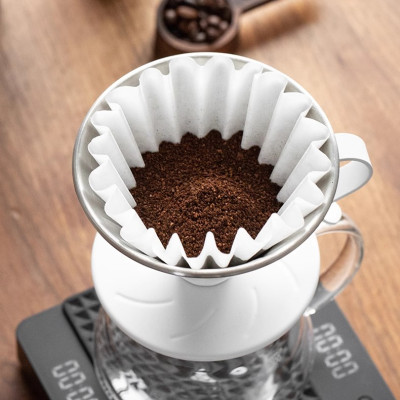 Giấy lọc hình tròn cho phễu Kalita 155 185 CAFE DE KONA
