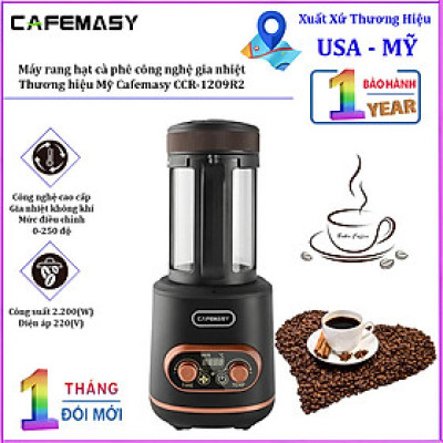 Hàng chính hãng. Máy rang hạt cà phê công nghệ gia nhiệt không khí. Thương hiệu Mỹ Cafemasy cao cấp CCR-1209R2