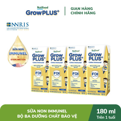 Thùng Sữa Bột Pha sẵn Nutifood GrowPLUS+ Sữa Non Immunel trên 1 tuổi (24 hộp x 180ml)
