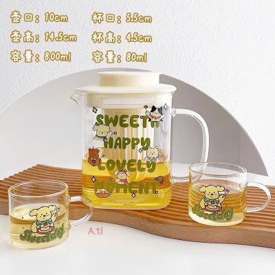 Bộ Bình Thuỷ Tinh Kèm 2 Cốc Uống Nước Cao Cấp - Thiết Kế Sang Trọng, An Toàn Cho Sức Khỏe - HÀNG CHÍNH HÃNG MINIIN