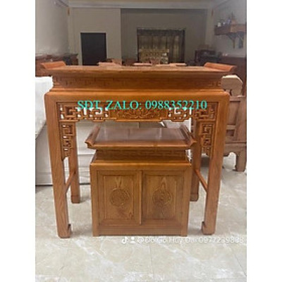 bộ bàn thờ gỗ sồi nga 127cm
