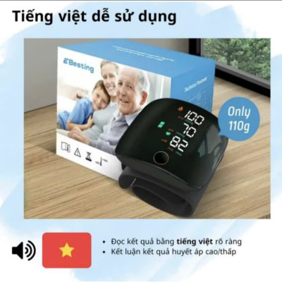 Máy Đô Huyết Áp Cổ Tay Thông Minh - Giọng Nói Tiếng Việt, Công Nghệ Nhật, Màn Hình LED, Sạc Pijn , đồng hồ treo tường
