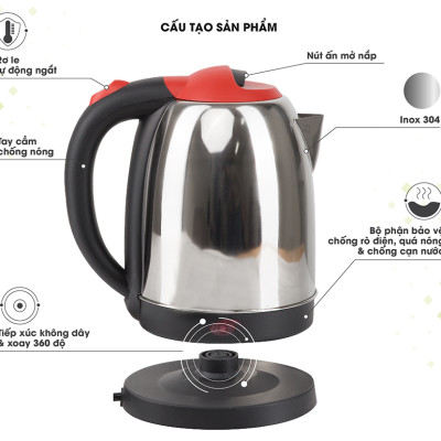   Ấm Điện Siêu Tốc Rạng Đông 1.8 Lít Chính Hãng