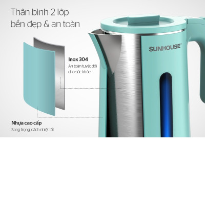 Bình đun siêu tốc Sunhouse 1.8 lít SHD1351 - Hàng chính hãng