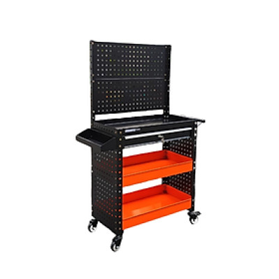 Xe đẩy dụng cụ 3 khay 1 ngăn kéo 2 tấm hông có tấm treo Stronger Tool