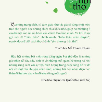 Lắng nghe hơi thở - Tác giả: Lưu Đình Long - Lắng nghe chính mình và Hạnh phúc trong Giáo Pháp.
