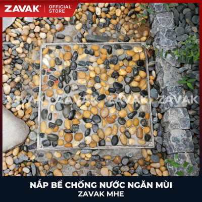 Nắp bể ngầm Zavak MHE-60 KT60x60cm, chống nước, ngăn mùi, lát gạch 1.2cm, chịu tải xe 1.2tấn, inox 304