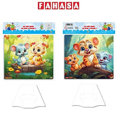 Bộ 2 Tranh Xếp Hình 36 Mảnh Để Bàn 23 x 23 cm - Minh Châu C2-008