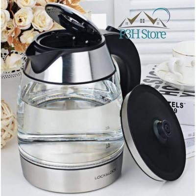 Ấm đun siêu tốc Lock&Lock thân bình thủy tinh dung tích 1.8L công suất 1850W EJK418SLV - Hàng chính hãng