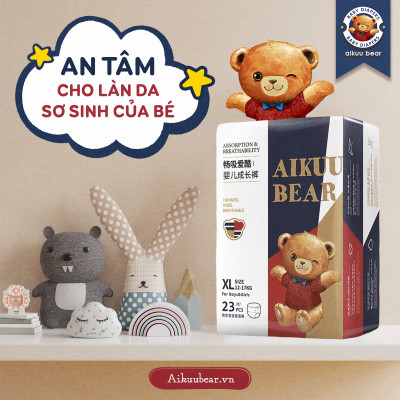 [Bịch] Tã Bỉm AIKUU BEAR Dán/Quần đủ size S56,M50,L48,XL46,XXL44,XXXL42 Chính Hãng