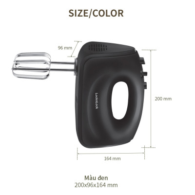 Máy đánh trứng LocknLock EJM501 300W - Hàng chính hãng, 5 tốc độ tùy chỉnh, 2 bộ que đánh linh hoạt - JoyMall