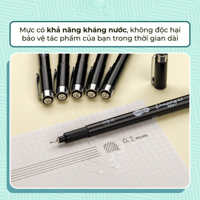 Bút Kim Kỹ Thuật 0.5 mm - Drawing Pen - Colorkit DW-C004 - Mực Đen