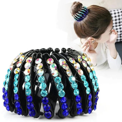 Kẹp búi tóc tròn đính đá cực đẹp Kiểu Hàn Quốc sang trọng lấp lánh