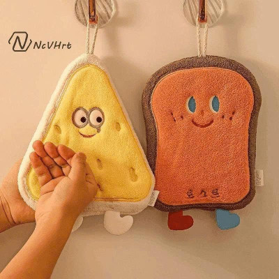 Set 4 Khăn Lau Tay Thấm Hút Tốt Hoạ Tiết Bánh Mỳ Phô Mai Cute- Chiếc Khăn Lau Tay Mềm Mịn Thấm Hút