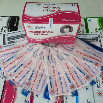 50 Khẩu trang y tế kháng khuẩn Khánh An 4 lớp tiệt trùng vô bịch từng cái riêng