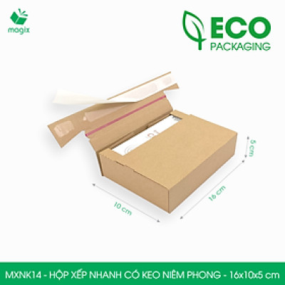 MXNK14 - 16x10x5 cm - 60 hộp carton đóng hàng xếp nhanh có keo niêm phong - Hộp gói hàng, hộp quà