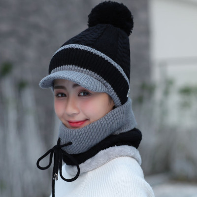 Mũ len nữ nón len giữ ấm lưỡi trai beret tặng kèm khăn len choàng cổ dona21102507