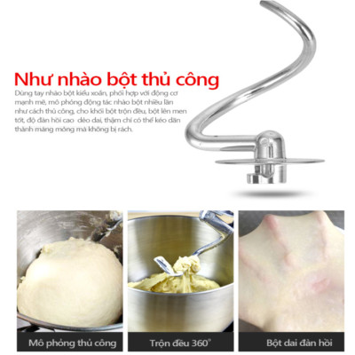 Máy trộn bột, đánh trứng 3 tốc độ đánh cao cấp thương hiệu DSP - 2 màu: Đen và Trắng - Công suất: 1000W - Dung tích: 5.0 lít - Hàng Nhập Khẩu