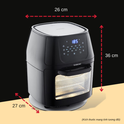 Nồi Chiên Không Dầu SHIMONO SM-AF806T 8L 1500W Cao Cấp Tiêu Chuẩn FDA Hoa Kỳ, LFGB Đức Tặng Kèm Trọn Bộ 9 Phụ Kiện Hàng Chính Hãng