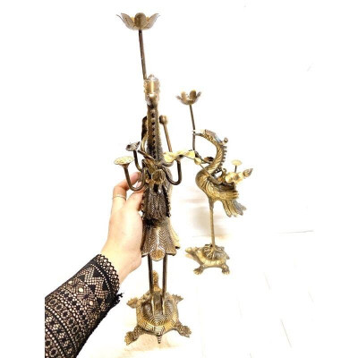 ĐÔI HẠC ĐỒNG CAO 52 CM NẶNG 4.4 KG MÀU 2 NAI CHẤT LIỆU BẰNG ĐỒNG