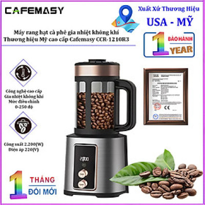 Máy rang hạt cà phê công nghệ gia nhiệt không khí, dòng máy chuyên nghiệp. Thương hiệu Mỹ cao cấp Cafemasy CCR-1210R3. HÀNG CHÍNH HÃNG