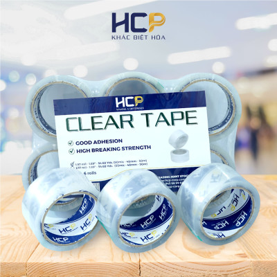 Băng keo trong HCP Siêu Dính 50m Độ Bền Đứt Cao Niêm Phong Chắc Chắn