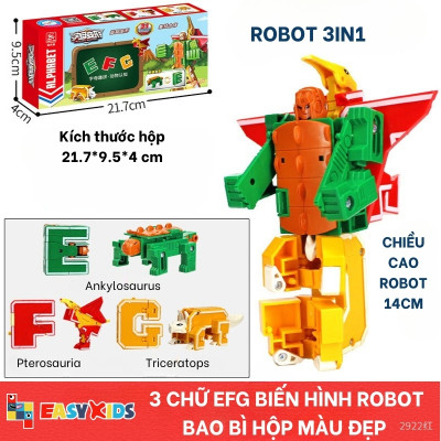 Đồ Chơi Bảng 26 Chữ Cái Biến Hình Lắp Ghép Chiến Binh Robot Khủng Long Lớn Sáng Tạo Chữ Số Và Dấu