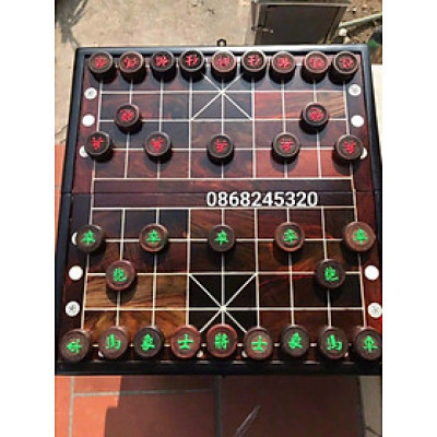 Bàn cờ tướng gỗ trắc kt 48×50×3cm kt quân 3.8×1.5cm 