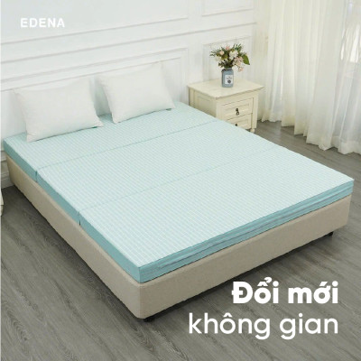Nệm bông ép Gấp 3  Edena chần gòn , Êm ái -Bảo hành 5 năm.