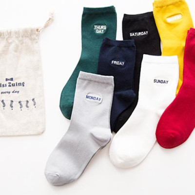 Set vớ tuần 7 ngày  cổ trung cho nữ - Kèm túi đựng