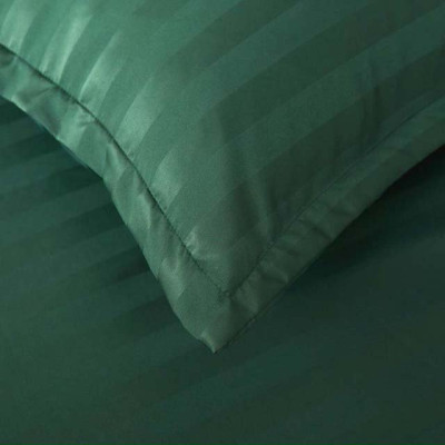 Bộ Ga Gối Cotton Kẻ 3F Lidaco Chuyên Dụng Cho Homestay, Khách Sạn - Xanh Lá