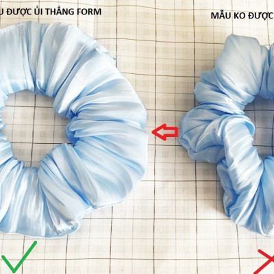 Cột tóc scrunchies màu ngọc ánh kim sang trọng size trung lớn