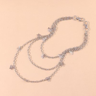 Chain đeo quần xích đeo quần áo thời trang mix 3 tầng cánh bướm cá tính nổi bật giữa đám đông
