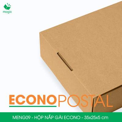 MENG09 - 35x25x5 cm - 60 Hộp carton nắp gài đóng hàng giá rẻ, hộp gói hàng, hộp quà thời trang