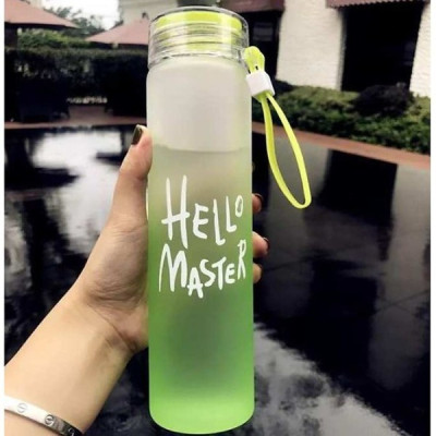 Bộ 4 bình nước thủy tinh in chữ Hello master (480ml)