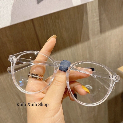Kính Thời Trang Mắt Tròn To Unisex Gọng Nhựa Màu Trắng