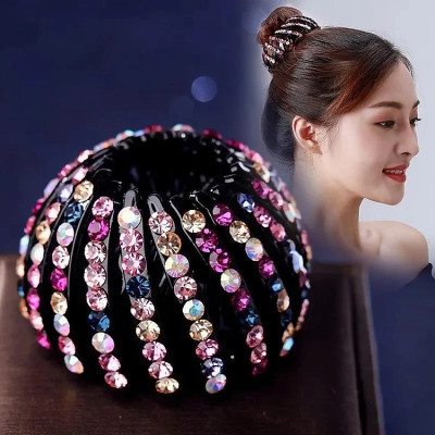 Kẹp búi tóc tròn đính đá cực đẹp Kiểu Hàn Quốc sang trọng lấp lánh