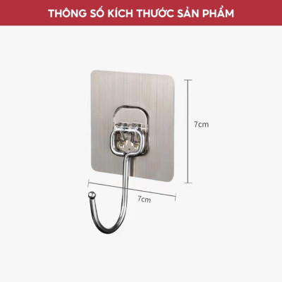 SET Móc Dán Tường INOX 304 Chịu Lực 5kg, Móc Dán Chịu Lực Loại Tốt, Tiện Dụng Gia Đình Và Văn Phòng. TakyHome 2214set