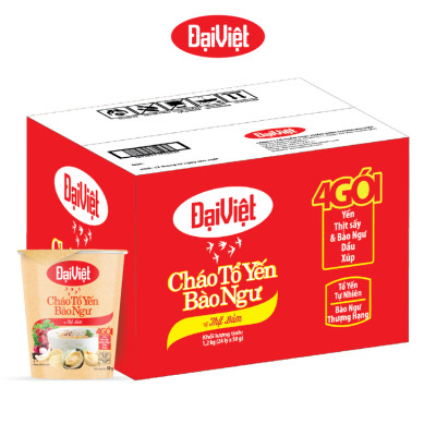 Cháo Tổ Yến Bào Ngư Thịt Bằm - Đại Việt – Ăn Liền – Ly 50gr - Thùng 24 Ly