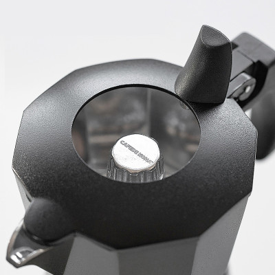 Bình moka nhôm 2 cup 90ml màu đen CAFE DE KONA