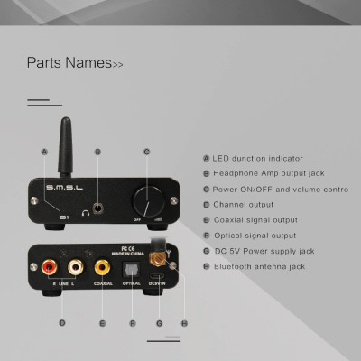 Quà Tặng Trị Giá 299K - SMSL Audio B1 - Bộ DAC Giải Mã Âm Thanh Bluetooth 4.2 NFC aptX S.M.S.L B1 - DAC Bluetooth 4.2 & NFC, aptX. - Dac Bluetooth 4.2 & NFC, aptX, SMSL Audio B1 - Hàng Chính Hãng