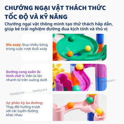 Đồ chơi lắp ghép mô hình mê cung đường bóng cho bé Mideer Track Ball Blocks - Crossing the Maze